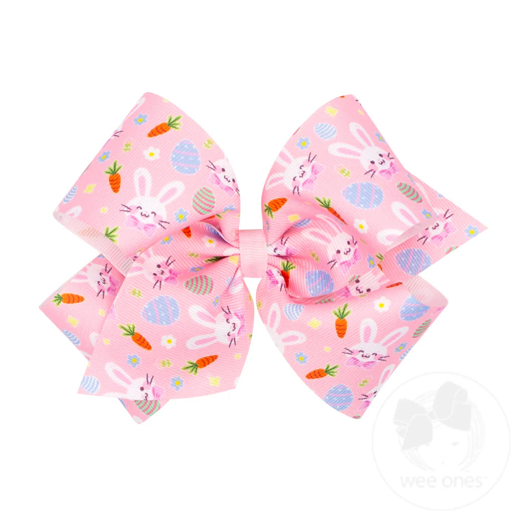 Easter Print Grosgrain Hair Bow