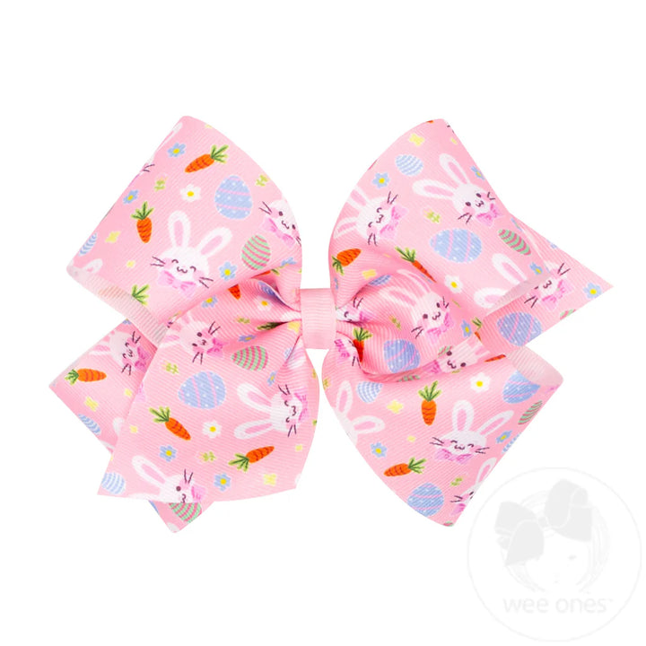 Easter Print Grosgrain Hair Bow