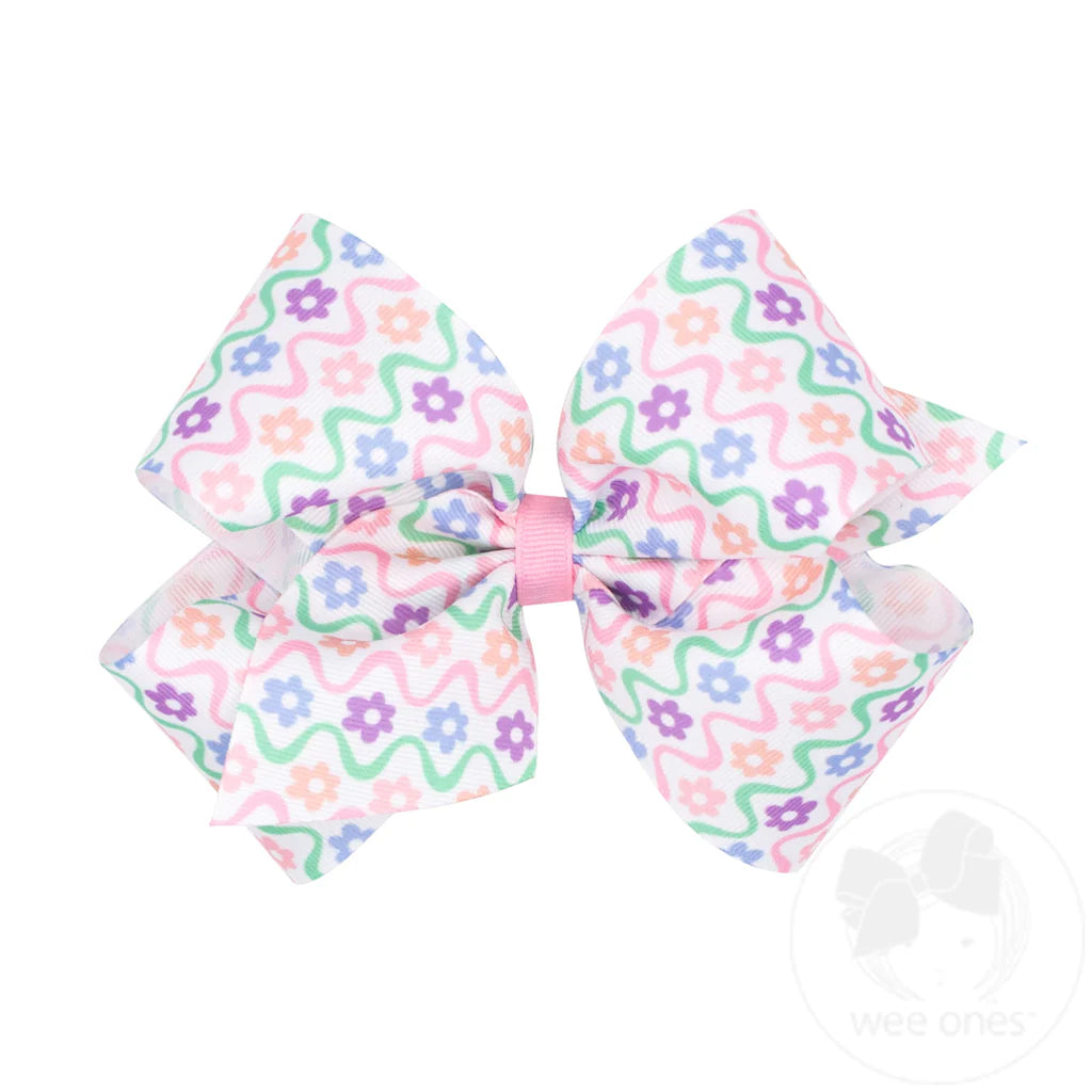 Easter Print Grosgrain Hair Bow