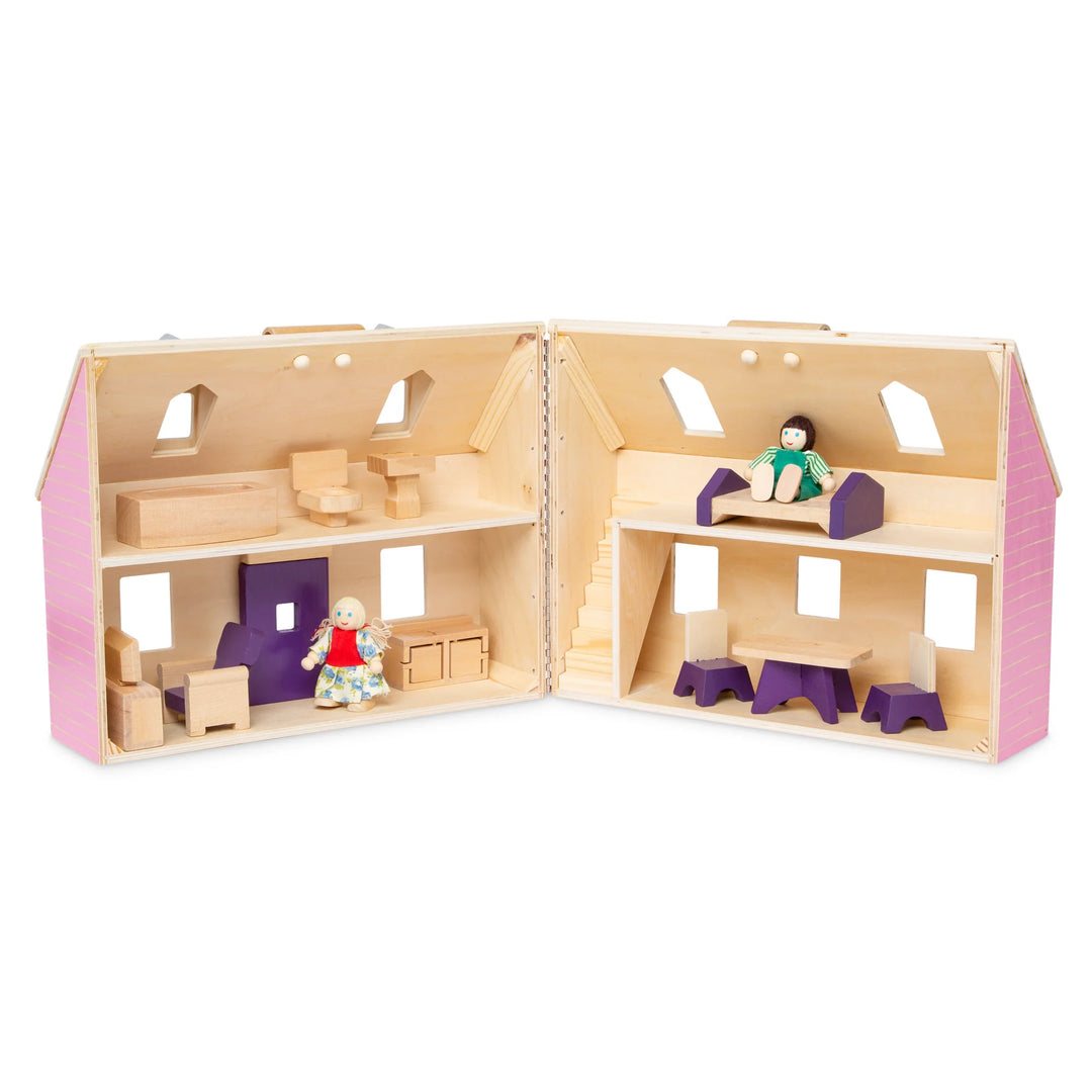 Wooden Fold & Go Dollhouse
