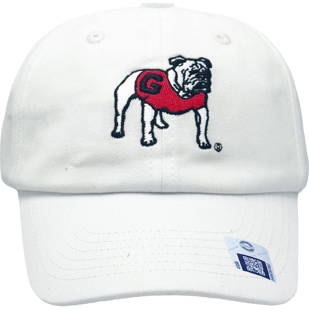 Officially Licensed Georgia Bulldogs UGA Baseball Hat, White by Bits and Bows - back view