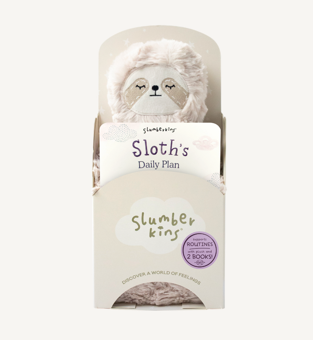 Sloth's Routines Plush Snuggler Set - with 2 books! by Slumberkins Inc. - back view