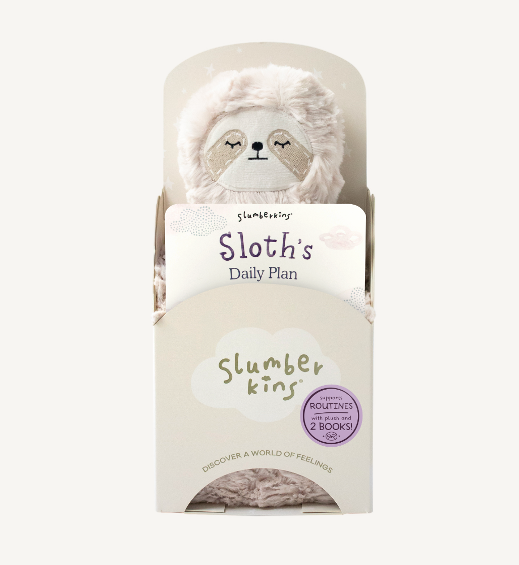 Sloth's Routines Plush Snuggler Set - with 2 books! by Slumberkins Inc. - back view