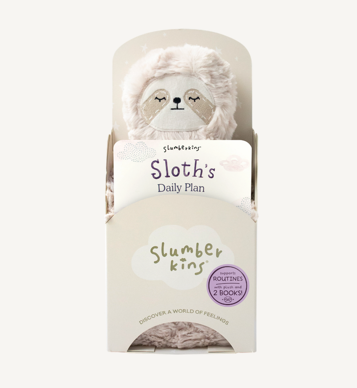 Sloth's Routines Plush Snuggler Set - with 2 books! by Slumberkins Inc. - back view