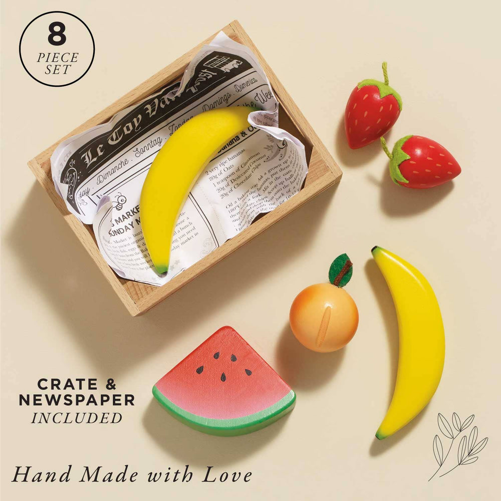 Smoothie Fruit Wooden Market Crate by Le Toy Van - back view