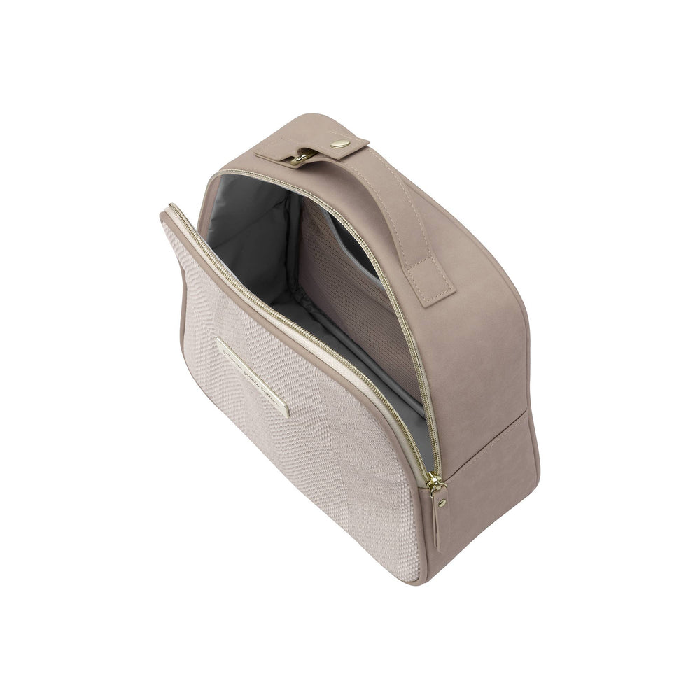 TANDEM BOTTLE & LUNCH TOTE - GREY MATTE CABLE STITCH by Petunia - back view