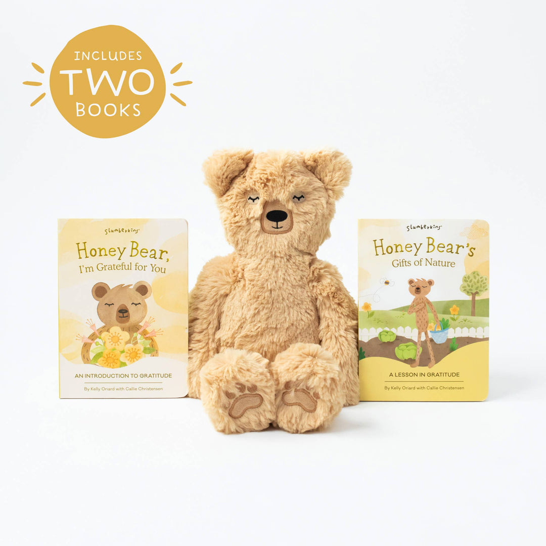 Honey Bear's Gratitude Plush Set - with 2 books! by Slumberkins Inc. - stuffed animal toy