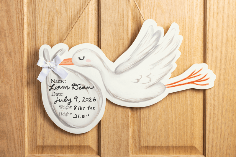 Stork Personalized Door Hanger by Mud Pie - alternate view