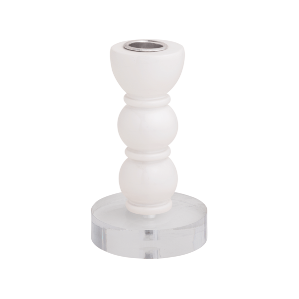 White Resin Taper Holder by Mud Pie - nursery decor