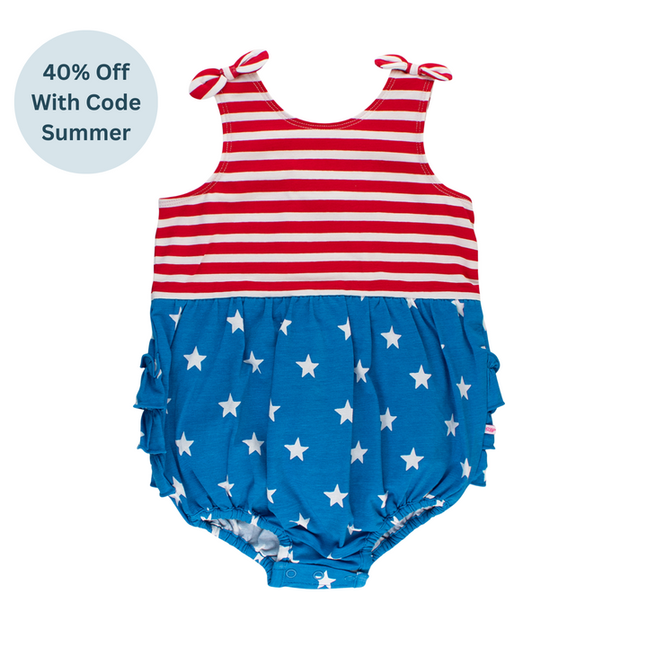 Knit Tie Shoulder Bubble Romper