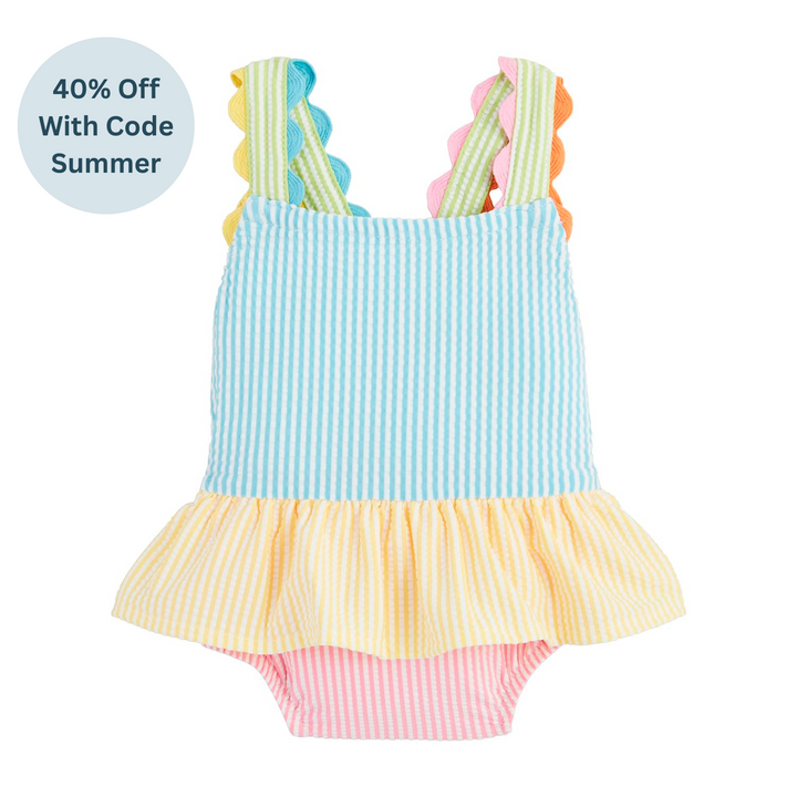 Seersucker Ric-Rac Swimsuit