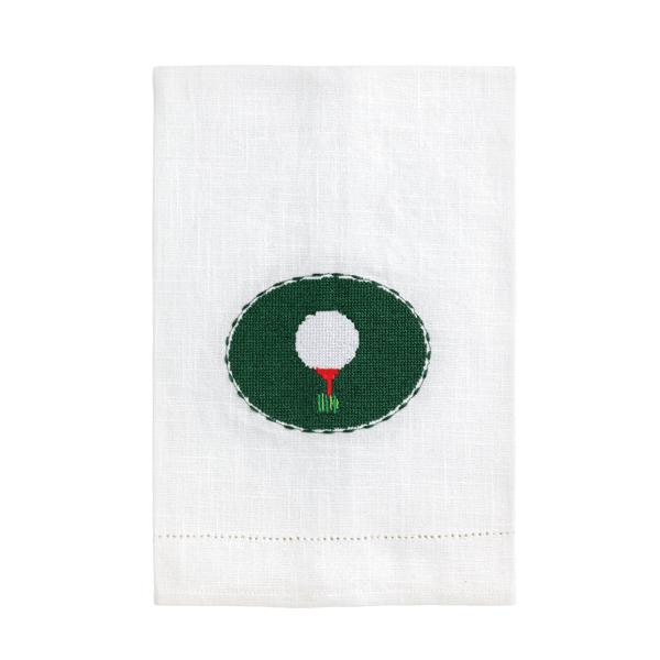 Mud Pie Golf Ball Needlepoint Towel