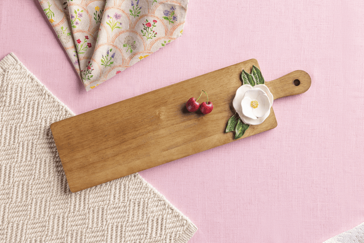 Ceramic Wood Flower Board by Mud Pie - alternate view