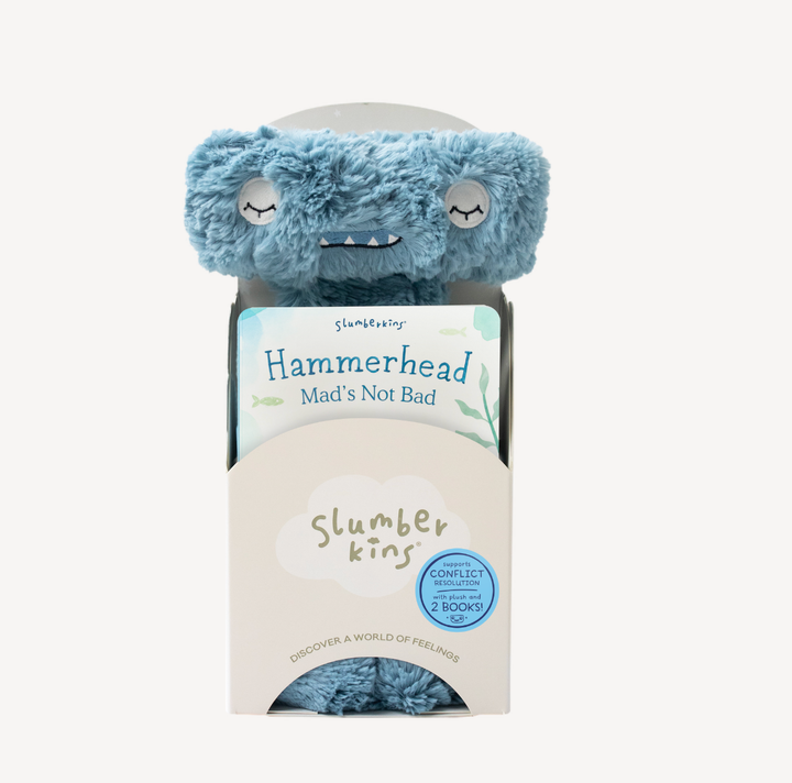 Hammerhead's Conflict Resolution Plush Set - with 2 books! by Slumberkins Inc. - back view