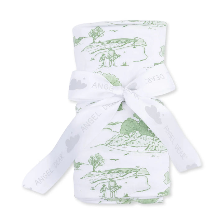 Golf Toile Green - Swaddle Blanket