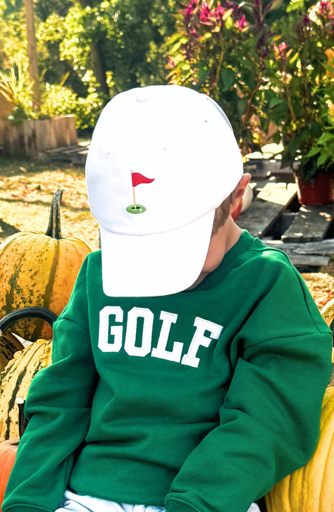 Golf Flag Baseball Hat: Youth (2-7 y) by Bits & Bows - alternate angle