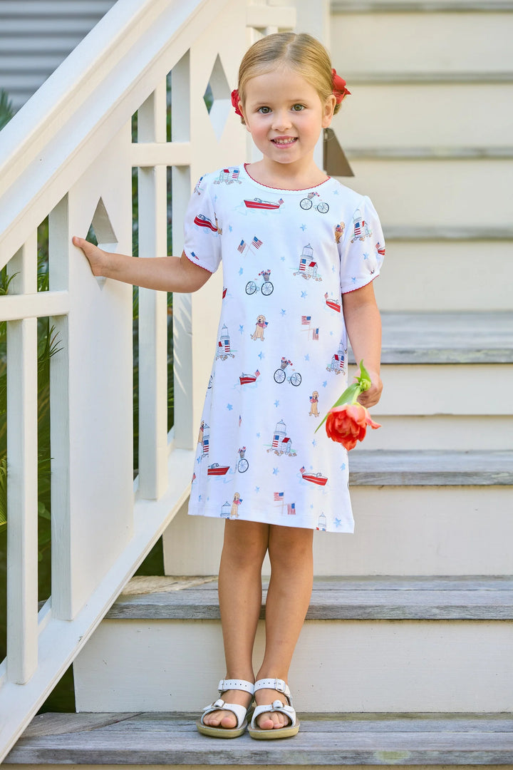 Coastal Summer Printed T-Shirt Dress