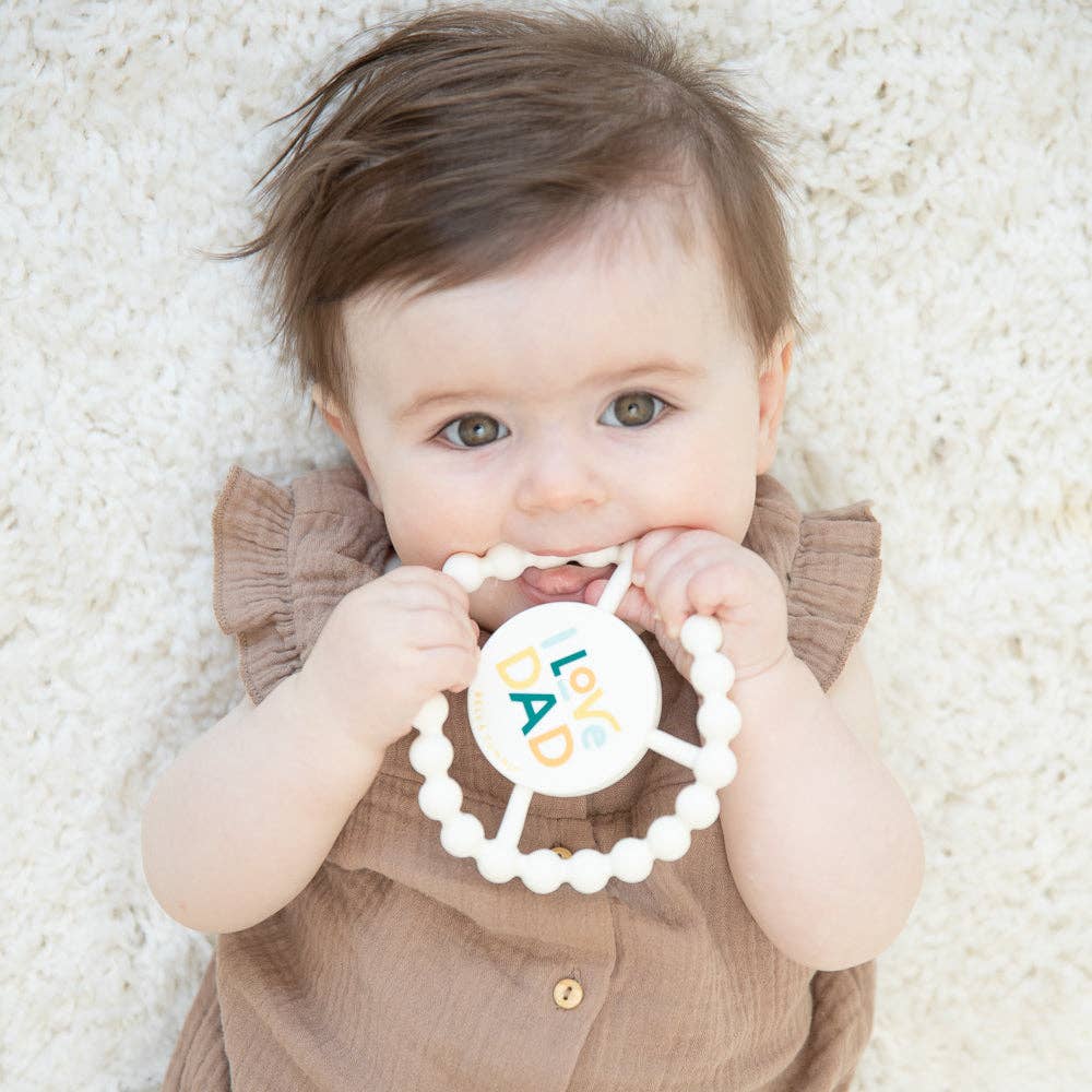 I Love Dad Happy Teether: Off White