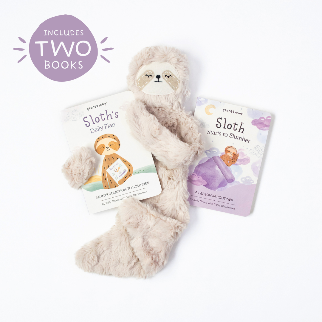 Sloth's Routines Plush Snuggler Set - with 2 books! by Slumberkins Inc. - stuffed animal toy