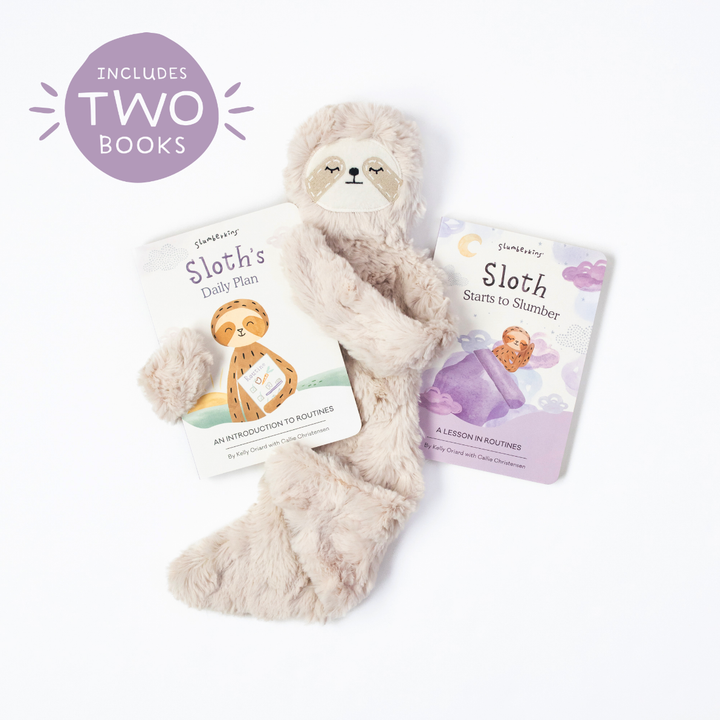 Sloth's Routines Plush Snuggler Set - with 2 books! by Slumberkins Inc. - stuffed animal toy