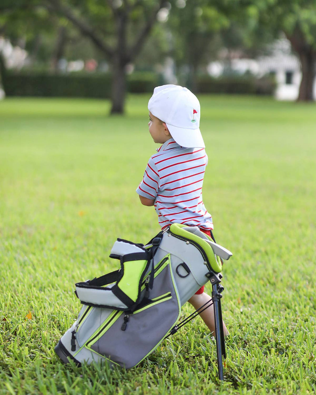 Golf Flag Baseball Hat: Youth (2-7 y) by Bits & Bows - detail view