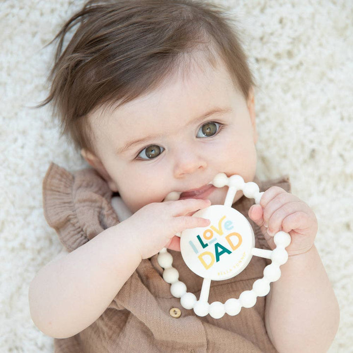 I Love Dad Happy Teether: Off White