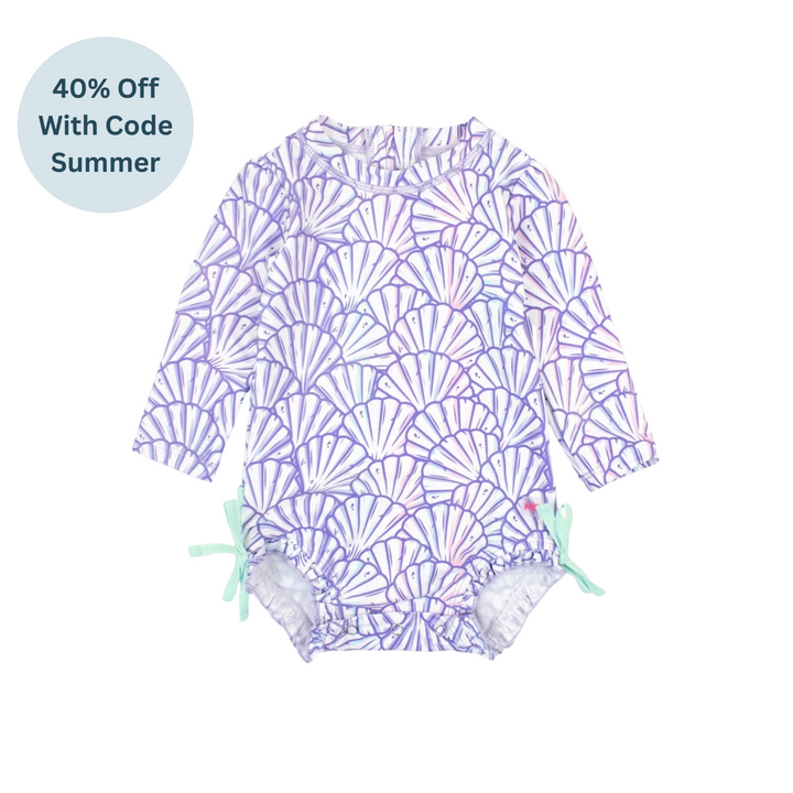 Magical Mermaid Long Sleeve One Piece Rash Guard