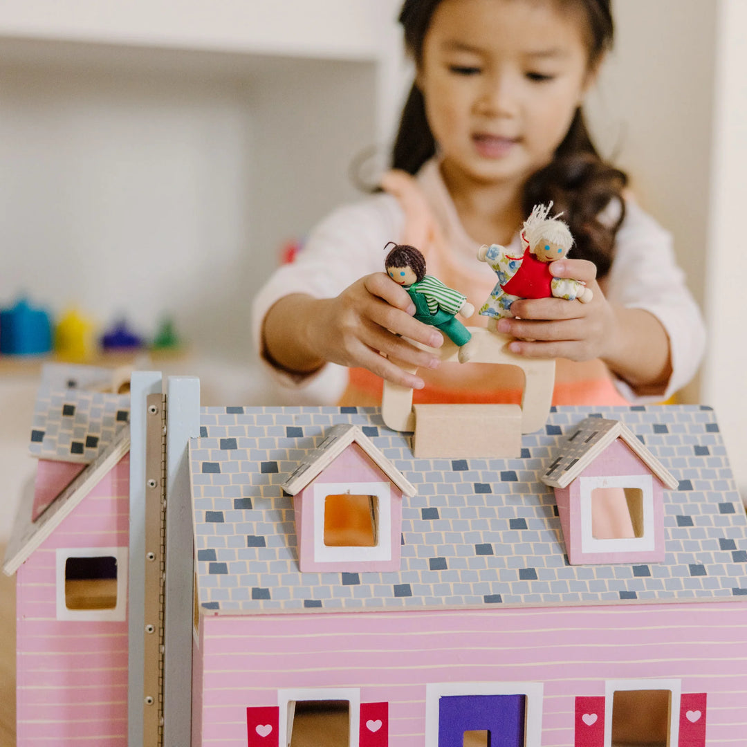 Wooden Fold & Go Dollhouse
