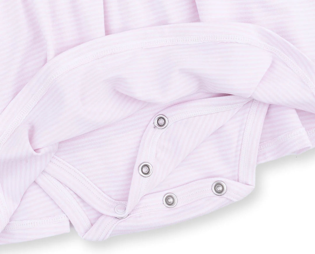 Cheer Pink Micro Stripe - Long Sleeve Tennis Bodysuit Dress