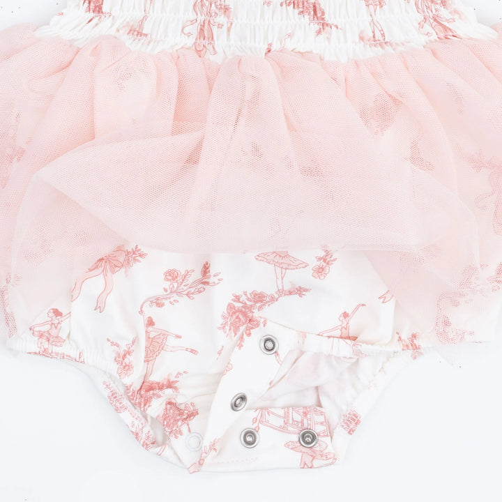 Ballet Toile - Long Sleeve Smocked Bubble with Tutu