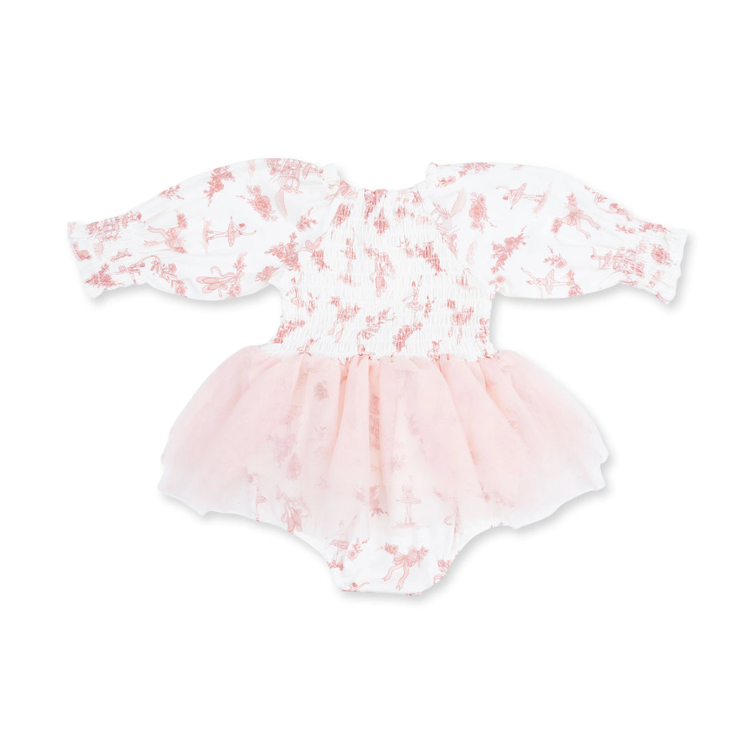 Ballet Toile - Long Sleeve Smocked Bubble with Tutu