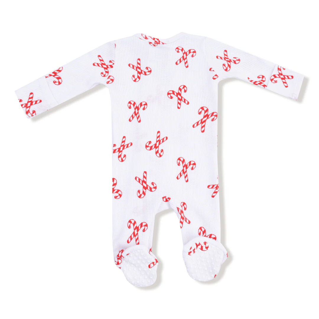 Candy Canes  2 Way Zipper Footie