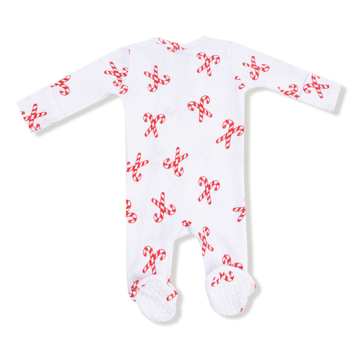 Candy Canes  2 Way Zipper Footie