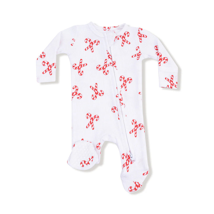 Candy Canes  2 Way Zipper Footie