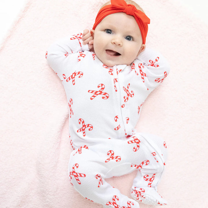 Candy Canes  2 Way Zipper Footie