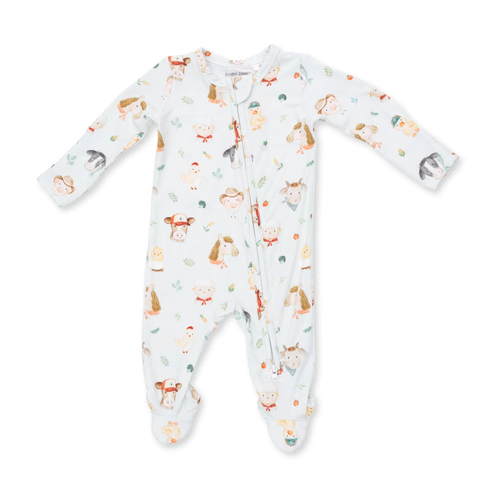 Baby Farm Faces - 2 Way Zipper Footie