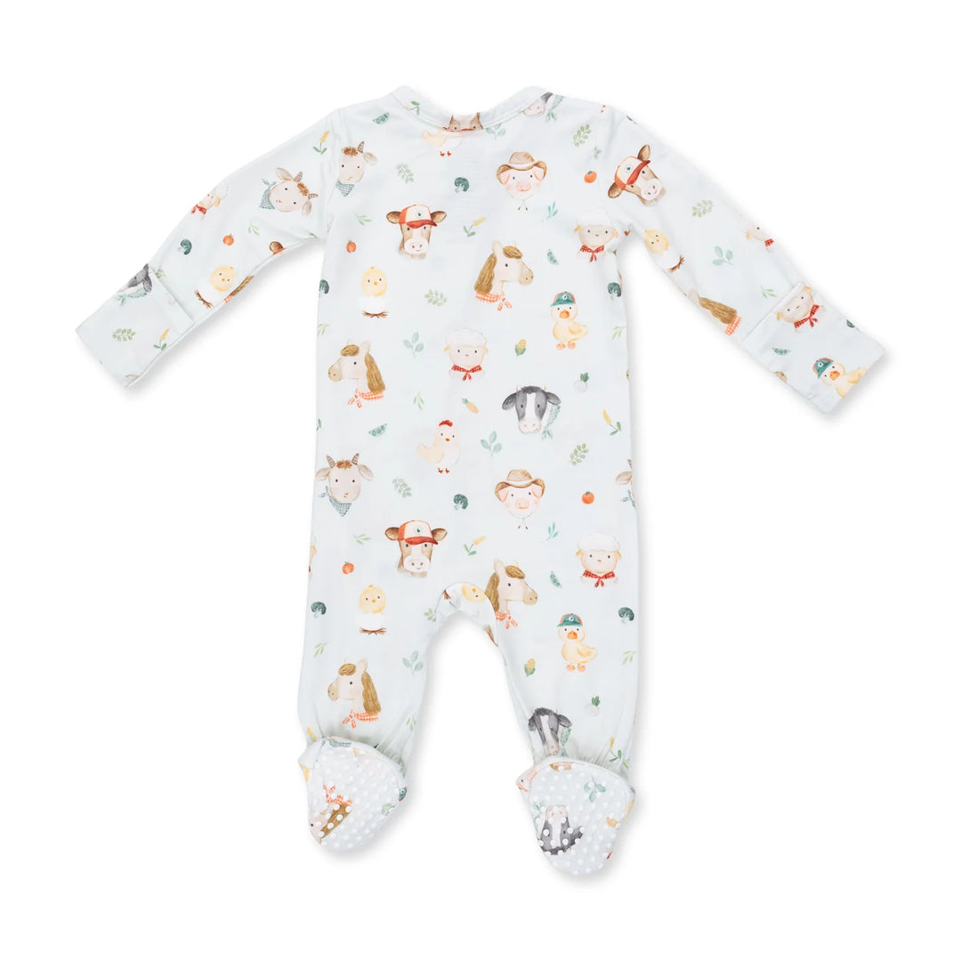Baby Farm Faces - 2 Way Zipper Footie