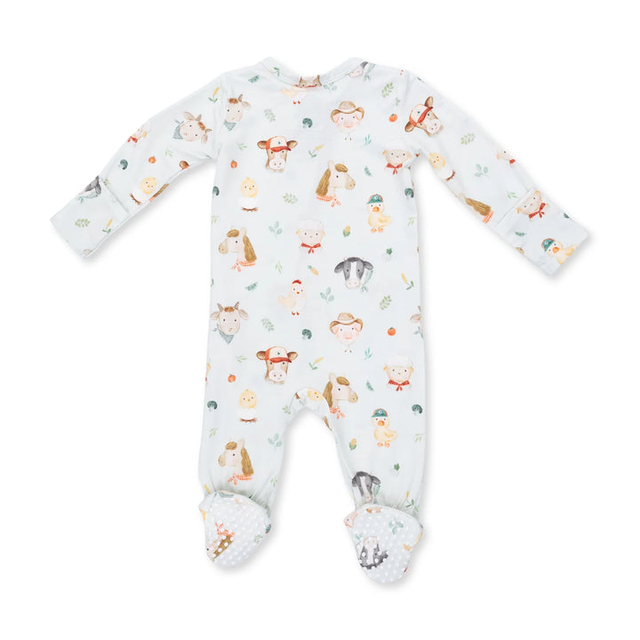 Baby Farm Faces - 2 Way Zipper Footie