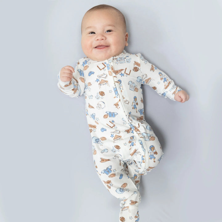 Football Nursey 2 Way Zipper Footie