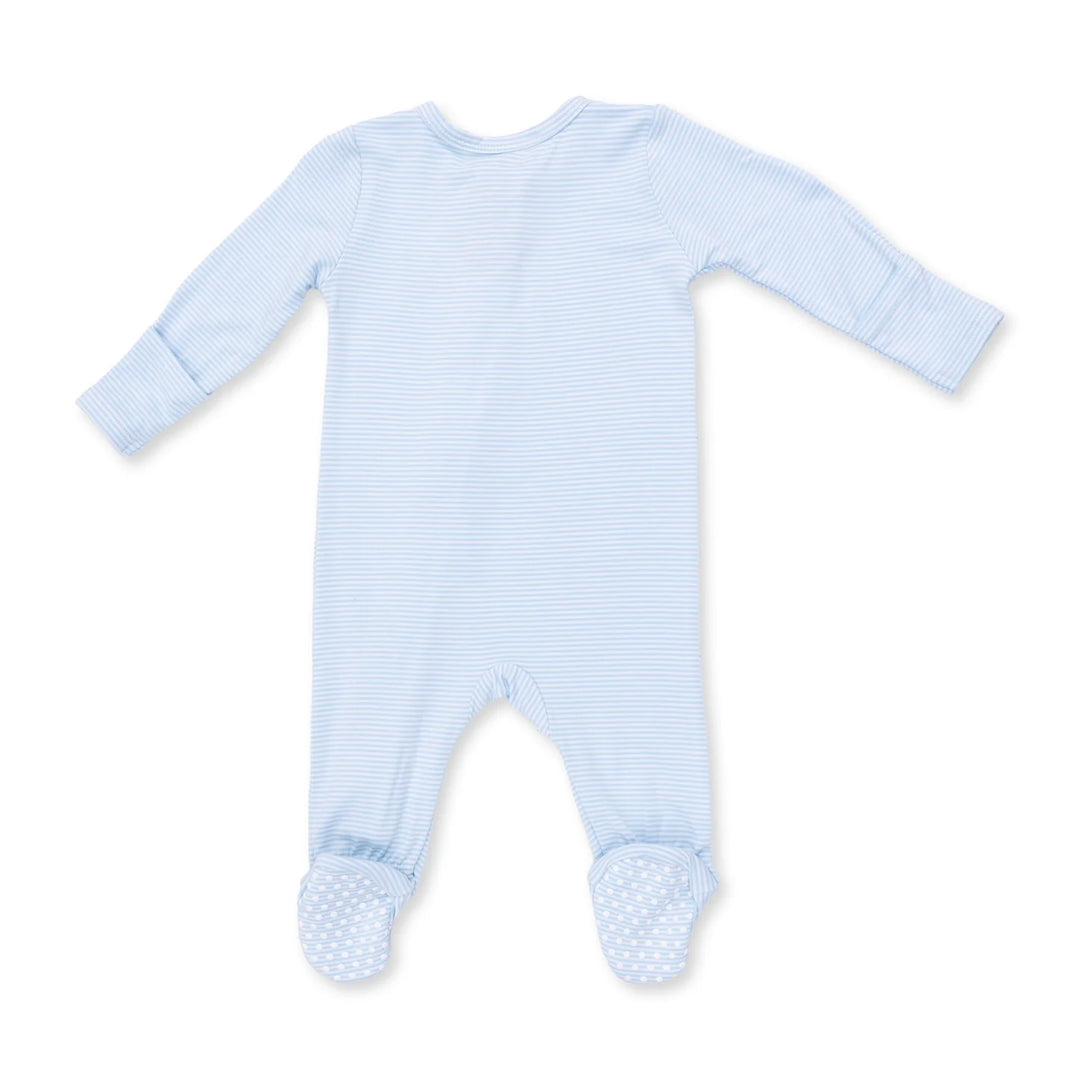 Football Micro Stripe - 2 Way Zipper Footie