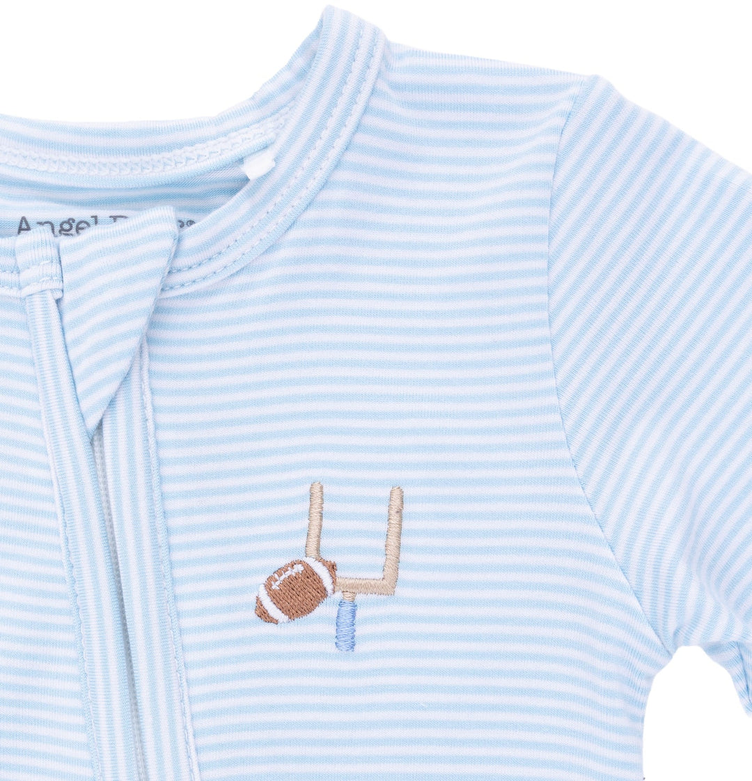 Football Micro Stripe - 2 Way Zipper Footie
