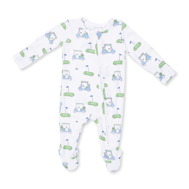 Golf Carts Blue - 2 Way Zipper Footie