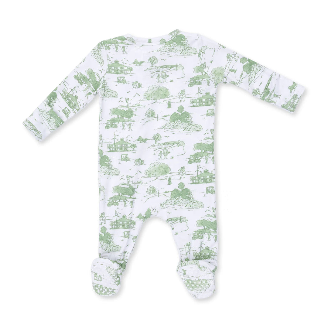 Golf Toile Green - 2 Way Zipper Footie