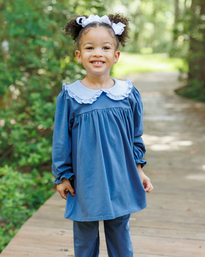 Catherine Bloomer Pant Set- Dusty Blue