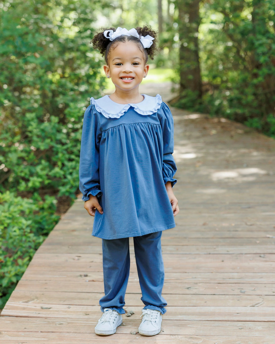 Catherine Bloomer Pant Set- Dusty Blue
