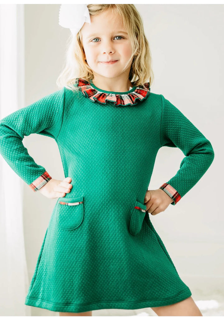 Green Quilted Girls Dress