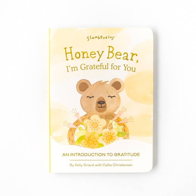 Honey Bear's Gratitude Plush Snuggler Set - with 2 books! by Slumberkins Inc. - close-up detail