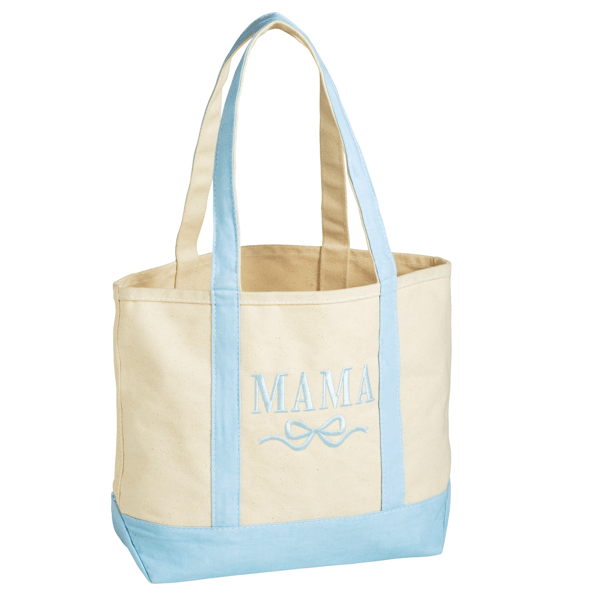 Mama Embroidered Canvas Tote by Mud Pie - alternate view