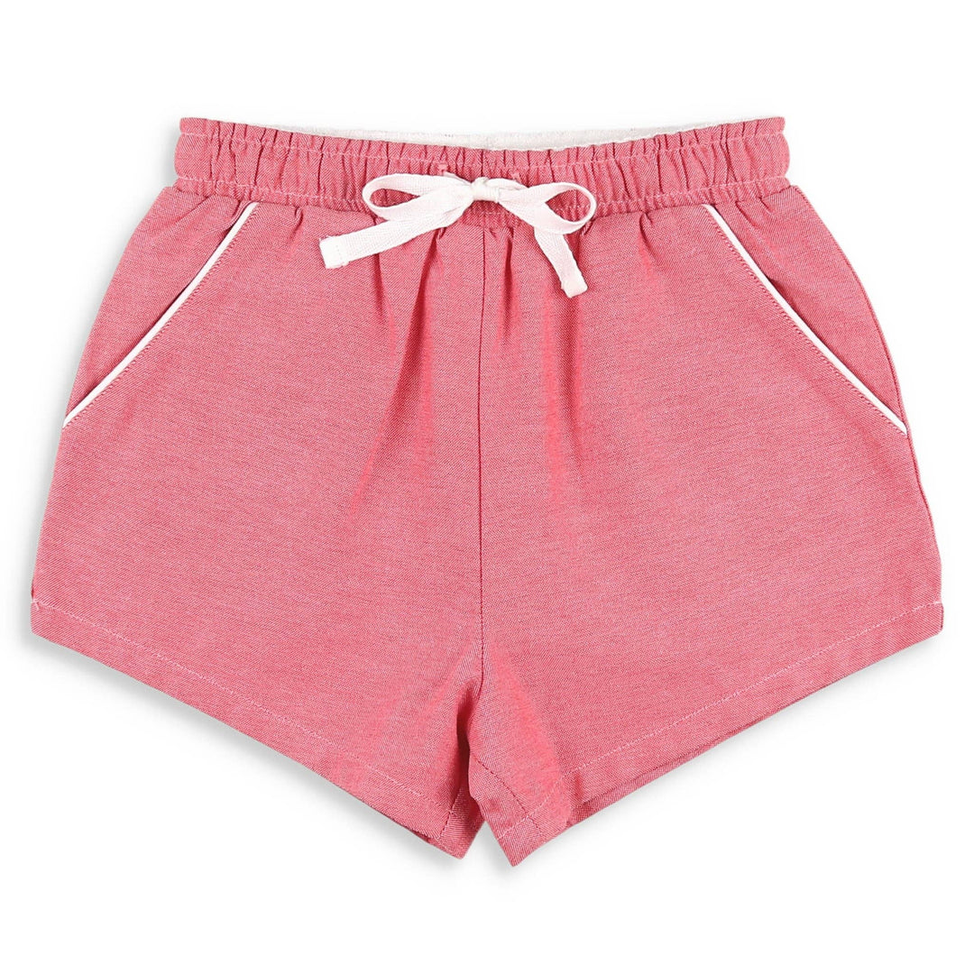 Boys Shrimp Shorts - Red Oxford