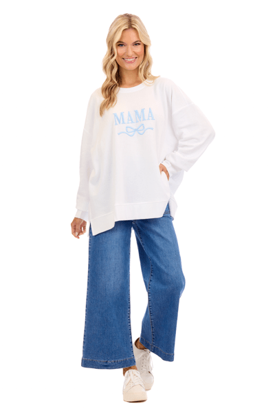 "Mama" Sweatshirt by Mud Pie - detail view